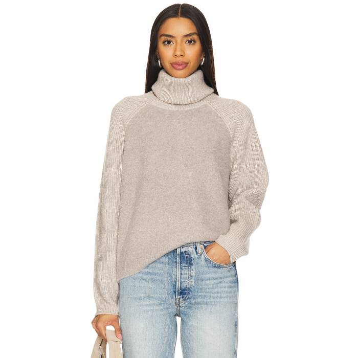 525 【 Mckenzie Mixed Media Removable Collar Pullover Women Taupe Heather 】 レディースファッション トップス ニット セーター その他 レディース heather ヘザー