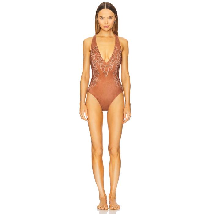 L'agence 【 Lisa One Piece Swimsuit Women Bronze 】 水着 レディースファッション 水着 レディース 銅・ブロンズ