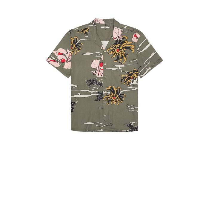 ニュー Neuw 【 Sativa Print Short Sleeve Shirt Men Military 】 Sleeve 捩り メンズ
