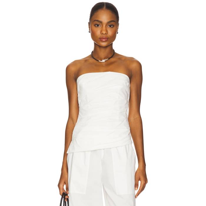 Simkhai 【 Emerson Ruched Bustier Top Women White 】 レディース 白いこと 白いこと