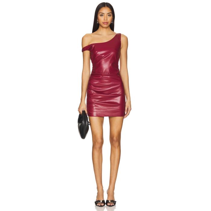 Superdown 【 Lennon Faux Leather Dress Women Oxblood 】 なめし革 お召しもの レディース 赤・オックスブラッド