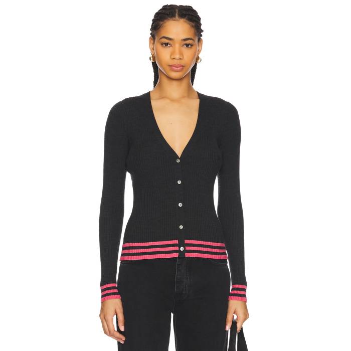 セオリー Theory 【 Tipped Cardigan Women New Pestle Melange & Bright Pink 】 カーディガン レディースファッション トップス カーディガン ボレロ レディース pink ピンク