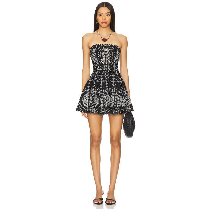 Charo Ruiz Ibiza 【 Clem Short Dress In Black Nelm Women Black Nel?M 】 御召しもの 黒いこと 黒いこと レディース 黒いこと 黒いこと