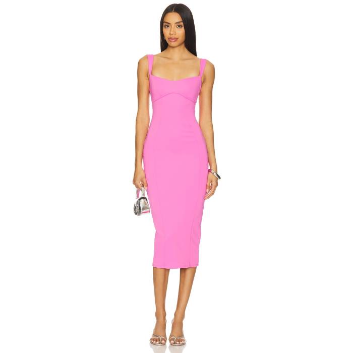 グッドアメリカン Good American 【 Scuba Sweetheart Midi Dress Women Berry Sorbet010 】 ドレス レディースファッション ドレス レディース