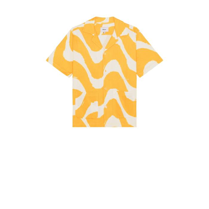 Nikben 【 Wavy Short Sleeve Shirt Men Latte 】 Sleeve スリーブ メンズファッション トップス カジュアルシャツ メンズ