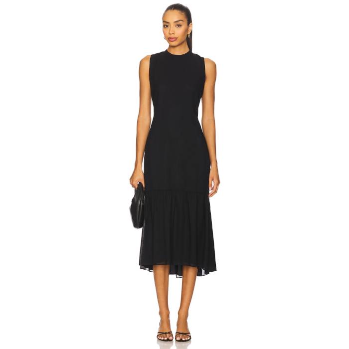 セオリー Theory 【 Tiered Tie Neck Dress Women Black 】 ネクタイ ドレス レディースファッション ドレス レディース 黒色 ブラック