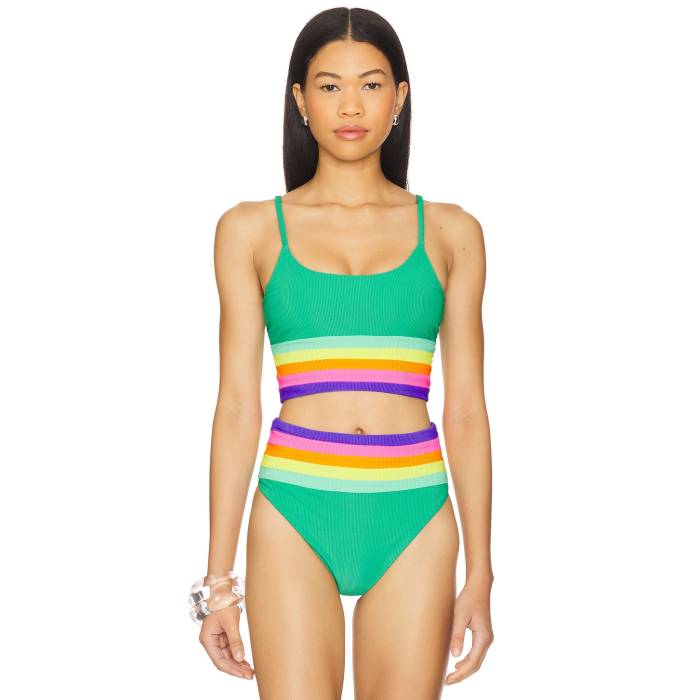 ビーチライオット Beach Riot 【 Mae Bikini Top Women Technicolor Colorblock 】 レディースファッション 水着 レディース