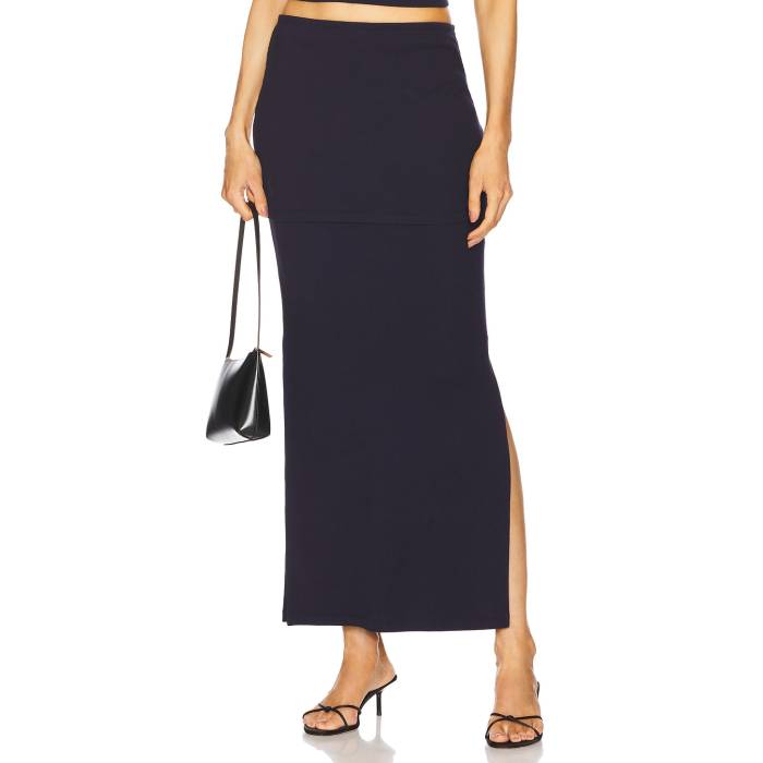 Lna 【 Lora Ribbed Skirt Women Ink Blue 】 レディース 青色 ブルー｜スニケス