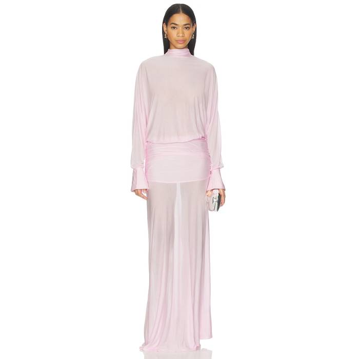 Seroya 【 Swan Maxi Dress Women Petal Pink 】 御召しもの レディース pink さくら色