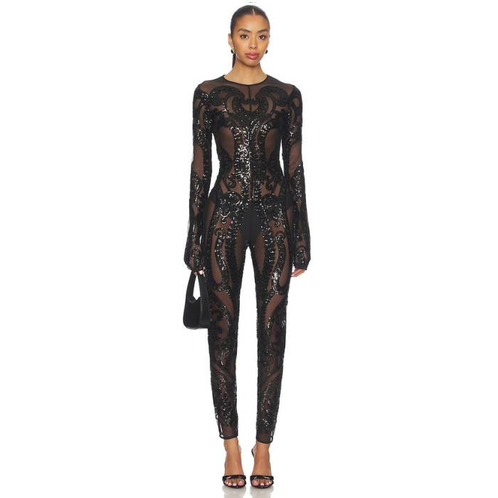 Norma Kamali 【 Long Sleeve Crew Neck Catsuit Women Black 】 Sleeve スリーブ クルー レディース 黒色 ブラック｜スニケス 69,080円