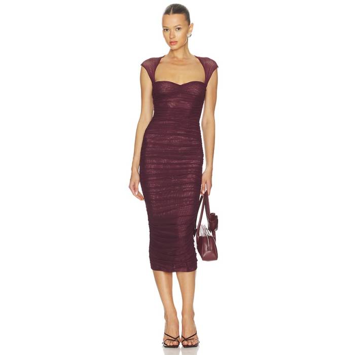 Seroya 【 Kylie Midi Dress Women Merlot 】 御召しもの レディース