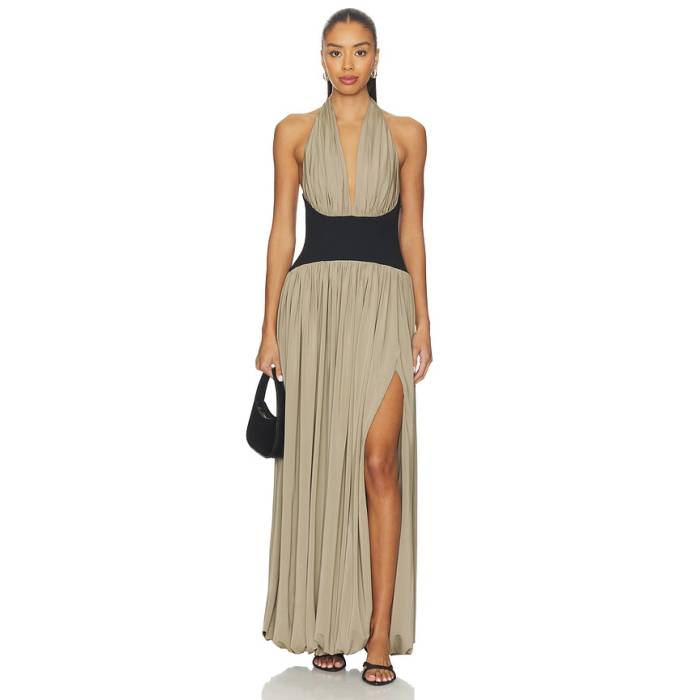 L\u0027academie 【 By Marianna Reba Midi Dress Women Beige 】 御召しもの レディース ベージュ