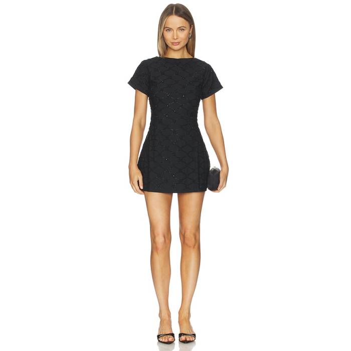 Asta Resort 【 Mathilde Hand Beaded Mini Dress Women Black 】 御召しもの レディース 黒いこと 黒いこと