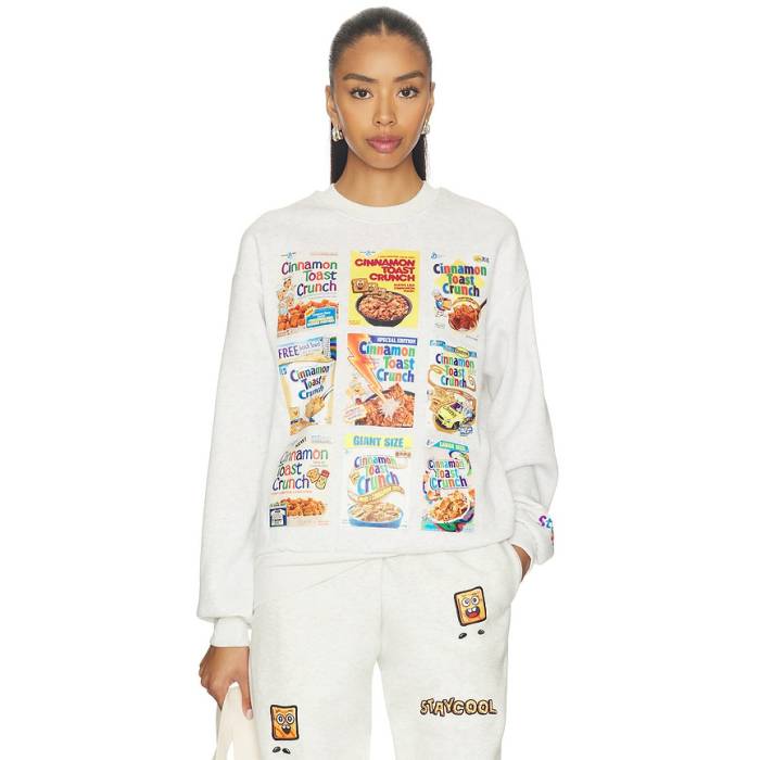 Stay Cool 【 X Cinnamon Toast Crunch Nostalgia Box Grid Crewneck Unisex Heather Grey 】 ボックス ユニセックス heather ヘザー 灰色 グレー|スニケス