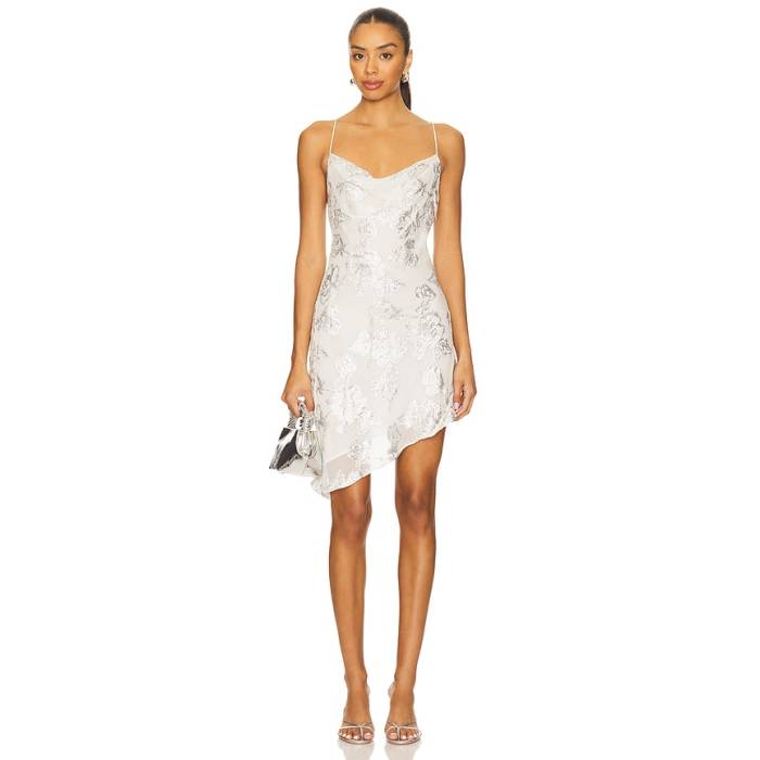 House Of Harlow 1960 【 X Revolve Faye Mini Dress Women Silver 】 お召しもの レディース Silver しろがね色・しろがね色