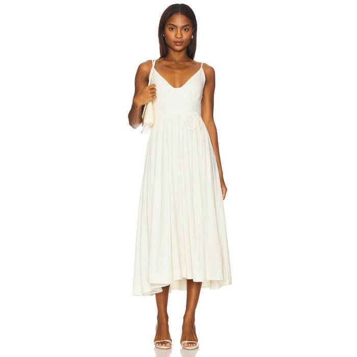 House Of Harlow 1960 【 X Revolve Cade Midi Dress Women Ivory 】 お召しもの レディース 象牙色