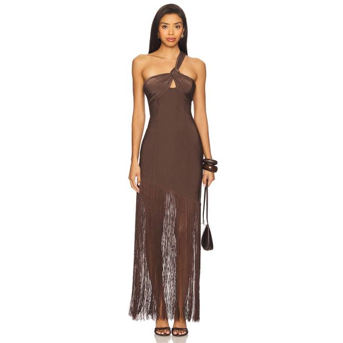 House Of Harlow 1960 【 X Revolve Perlita Maxi Dress Women Chocolate Brown 】 御召しもの レディース 赤銅色 赤銅色