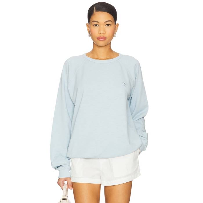 Eterne 【 Oversized Lightweight French Terry Raglan Sweatshirt Women Dusty Blue 】 Raglan ラグラン 汗水 調教師 レディース 青み 青色