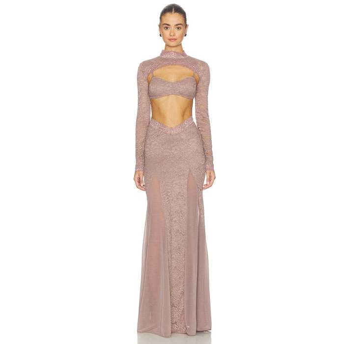 Ow Collection 【 Naia Maxi Dress Women Ash Brown 】 お召しもの レディース 赤銅色 赤銅色