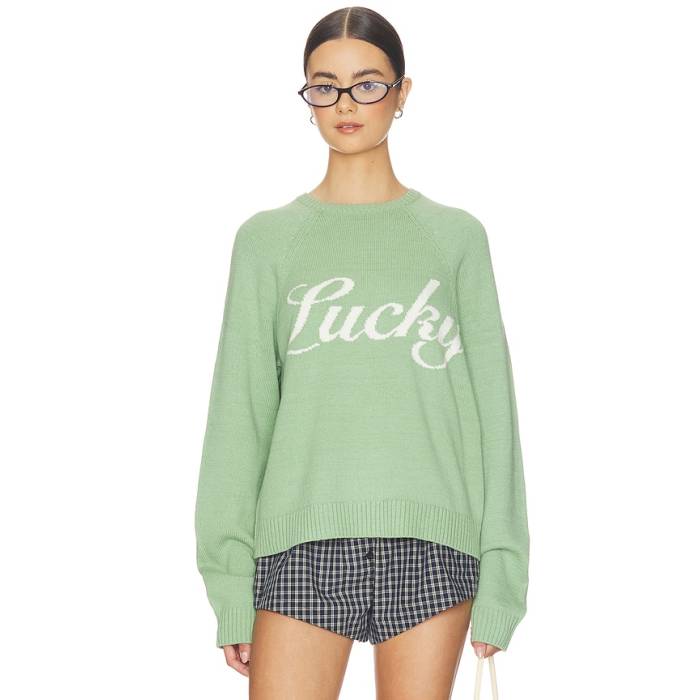 ショウミーユアムームー Show Me Your Mumu 【 Off Duty Sweater Women Field Green 】 調教師 レディース Field 活動の領域 green 緑・緑であること