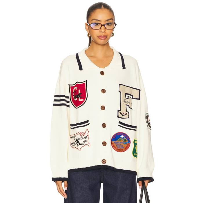 Found 【 York Varsity Patch Jacket Women Off White 】 Jacket 上衣 レディース 白いこと 白いこと