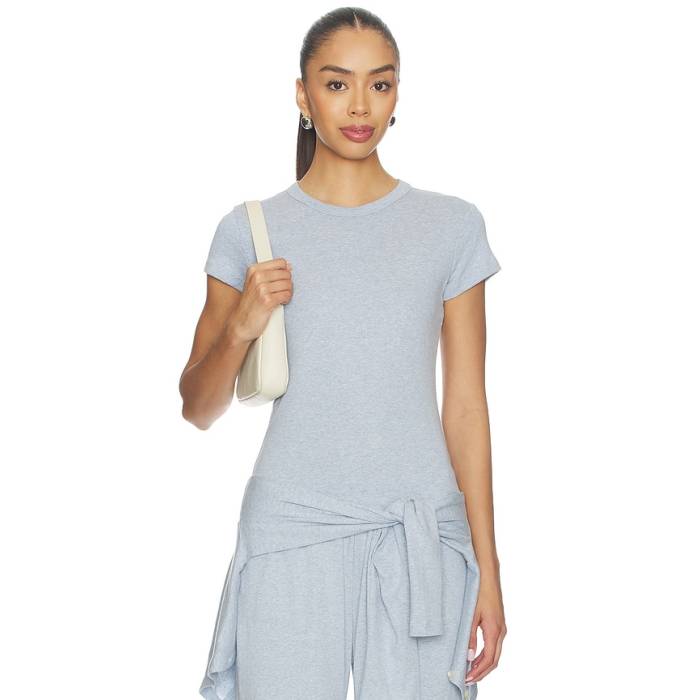 Leset 【 Nando Slim Fit Tee Women Ciel Melange 】 slim か細い プルオーバー レディース