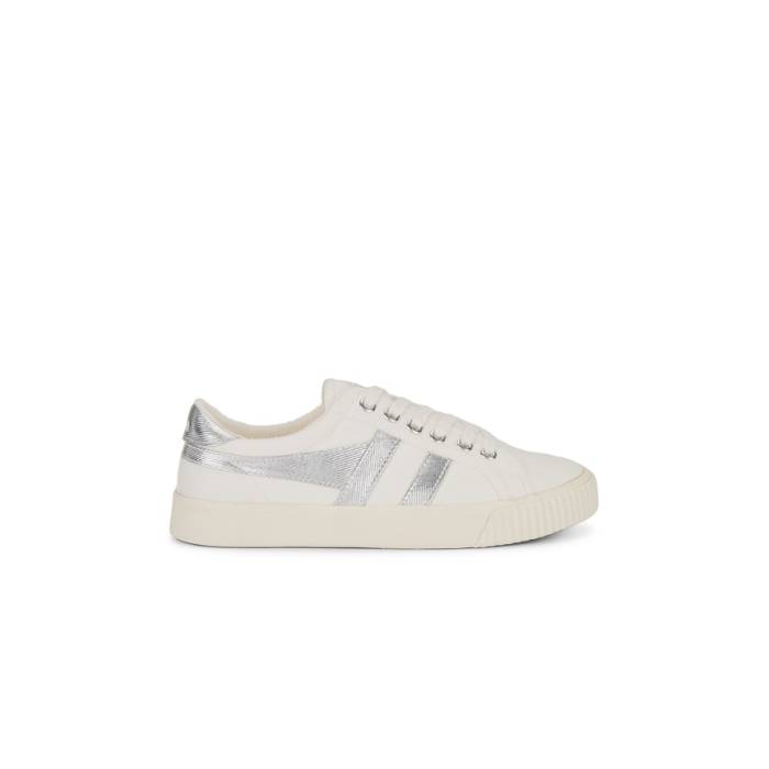 ゴーラ Gola 【 Tennis Mark Sneaker Women Off White \u0026Amp; Silver 】 庭球 靴 スニーカー レディース 白いこと 白いこと Silver しろがね色・しろがね色