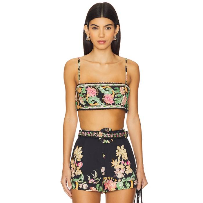 Hemant And Nandita 【 Beaded Bralette Women Black \u0026Amp; Off White Floral 】 レディース 黒いこと 黒いこと 白いこと 白いこと