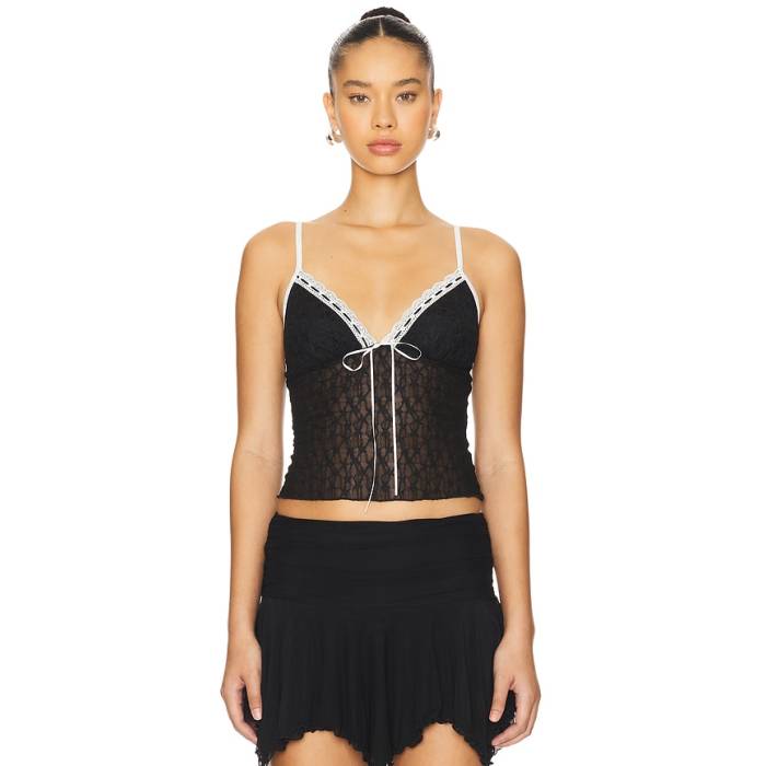 More To Come 【 Flor Cami Top Women Black \u0026Amp; White 】 レディース 黒いこと 黒いこと 白いこと 白いこと