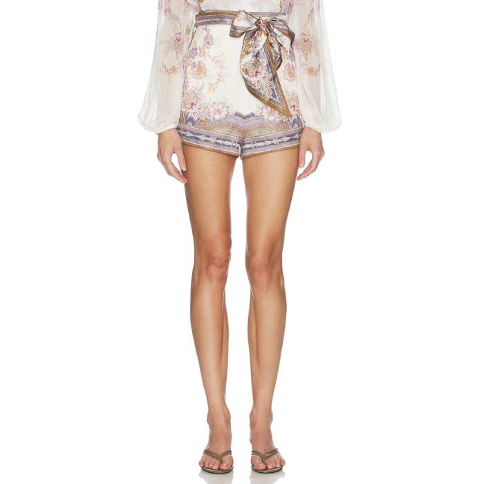 ジマーマン Zimmermann 【 Luna Scarf Tie Short Women Cream Blue Paisley 】 えり巻き タイ レディース 皮膚軟化剤 青味 青色