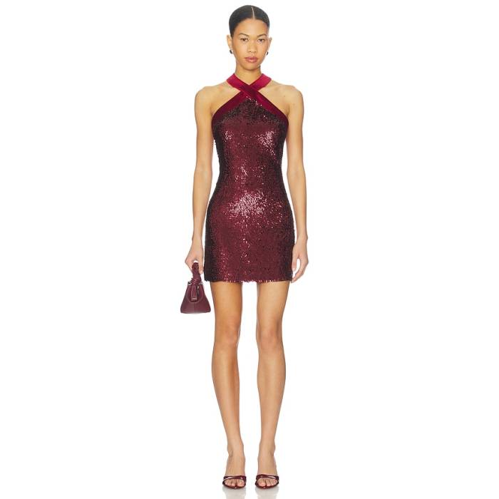 Simkhai 【 Isla Halter Neck Mini Dress Women Oxblood 】 お召しもの レディース 赤・オックスブラッド