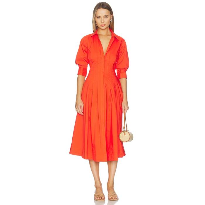 Simkhai 【 Jazz Pintuck Midi Dress Women Lobster 】 ズージャー 御召しもの レディース