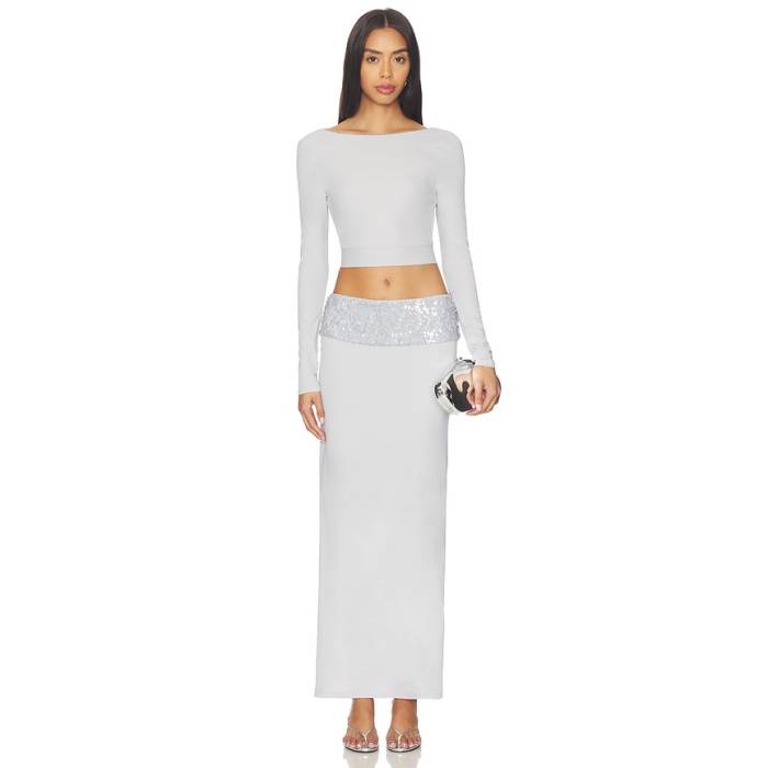 Superdown 【 Yara Maxi Skirt Set Women Light Grey 】 レディース 薄墨色 薄墨色