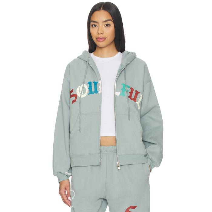 The Mayfair Group 【 Soulful Relaxed Full Double Zip Jacket Women Dusty Blue 】 Jacket 上衣 レディース 青み 青色
