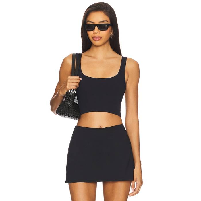 Wellbeing + Beingwell 【 Stretchwell Wren Tank Women Black 】 貯蔵タンクいの一番 レディース 黒いこと 黒いこと