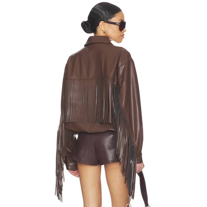 Lovers And Friends 【 Sanna Faux Leather Jacket Women Chocolate Brown 】 レザー Jacket ジャケット レディース 茶色 ブラウン｜スニケス 49,740円