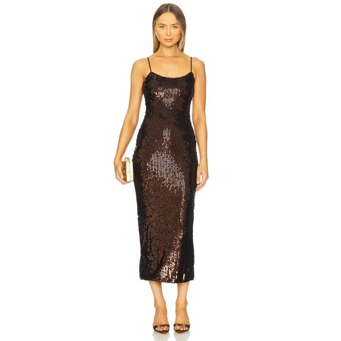 Runaway The Label 【 Anette Sequin Midi Dress Women Chocolate 】 ドレス レディース|スニケス