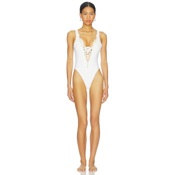 For Love \u0026 Lemons 【 Lelani One Piece Swimsuit Women White 】 海水着 レディース 白いこと 白いこと