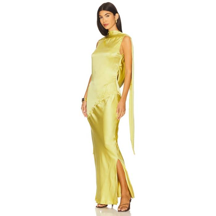 Yellow The Label 【 Nina Silk Dress Women Chartreuse 】 お召しもの レディース
