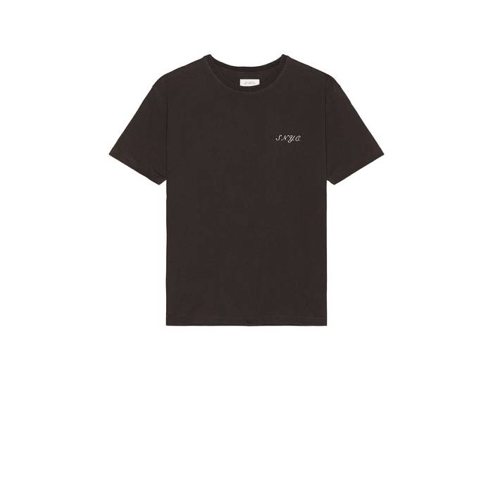Saturdays Nyc 【 Pigment Dyed T-Shirt Men Black 】 プルオーバー メンズ 黒いこと 黒いこと