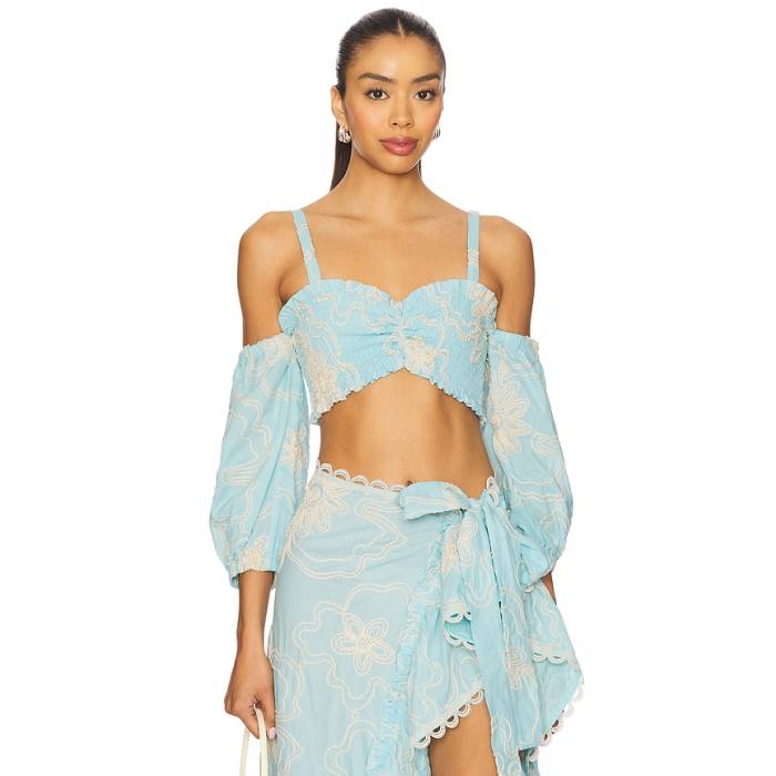 Waimari 【 Nalu Top Women Baby Blue 】 レディース 青碧 青碧