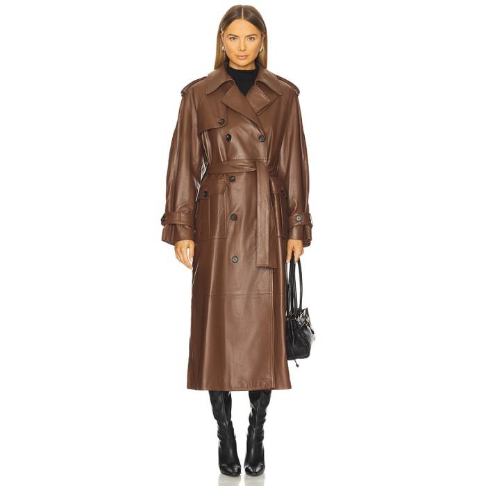 Giuseppe Di Morabito 【 Leather Trenchcoat Women Brown 】 なめし革 レディース 赤銅色 赤銅色