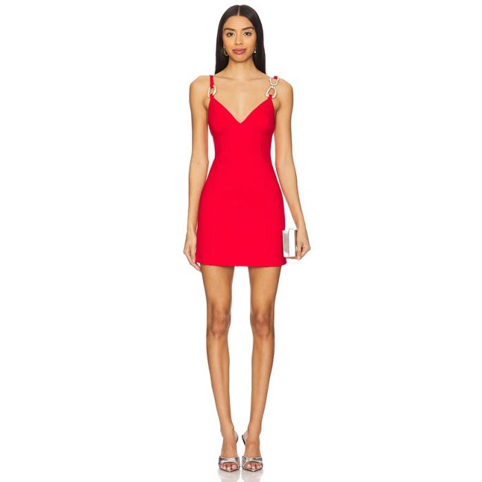 Area 【 Crystal Link Mini Dress Women Carmine 】 御召しもの レディース