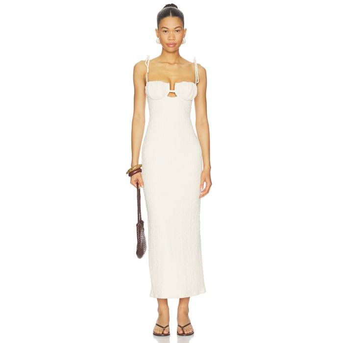モンシー Montce 【 X Elsa Hosk Petal Long Slip Dress Women Amalia Texture 】 御召しもの レディース 風合い