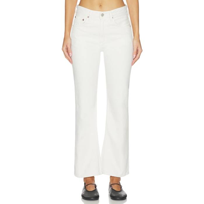 Agolde 【 Kick It Boot Ankle Jeans Women Chalk White 】 キック ブーツ ジーンズ レディース 白色 ホワイト|スニケス