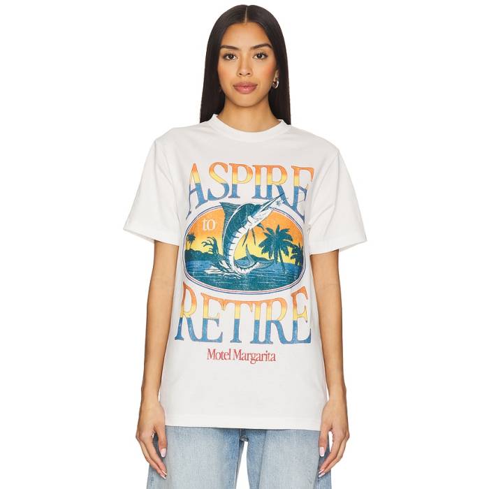 Motel Margarita 【 Offshore Tee Unisex White 】 ティーシャツ ユニ一発やる 白いこと 白いこと Tシャツ・カットソー-レディースファッション