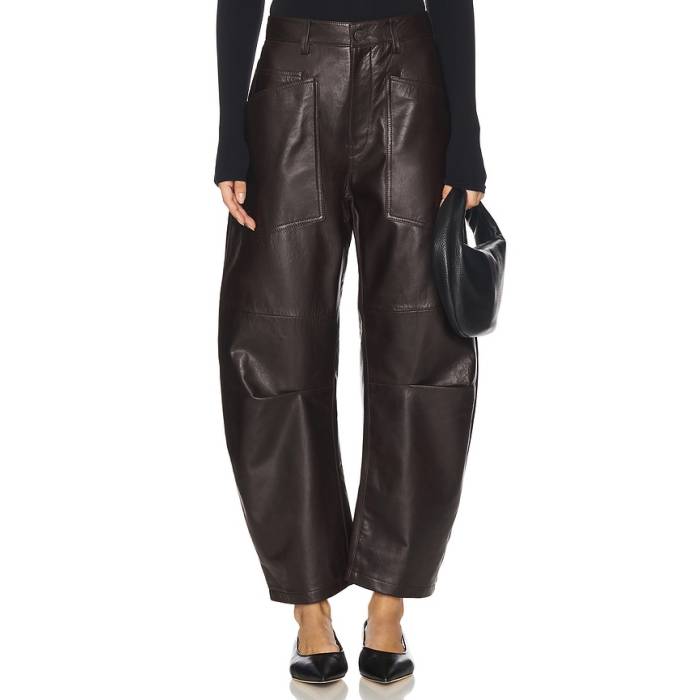 ニリ ロータン Nili Lotan 【 Shon Leather Pant Women Dark Brown 】 レザー パンツ レディース 茶色 ブラウン｜スニケス 135,150円