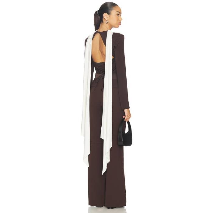 Rotate 【 Long-Sleeved Scarf Top Women Chicory Coffee Combo 】 えり巻き レディース