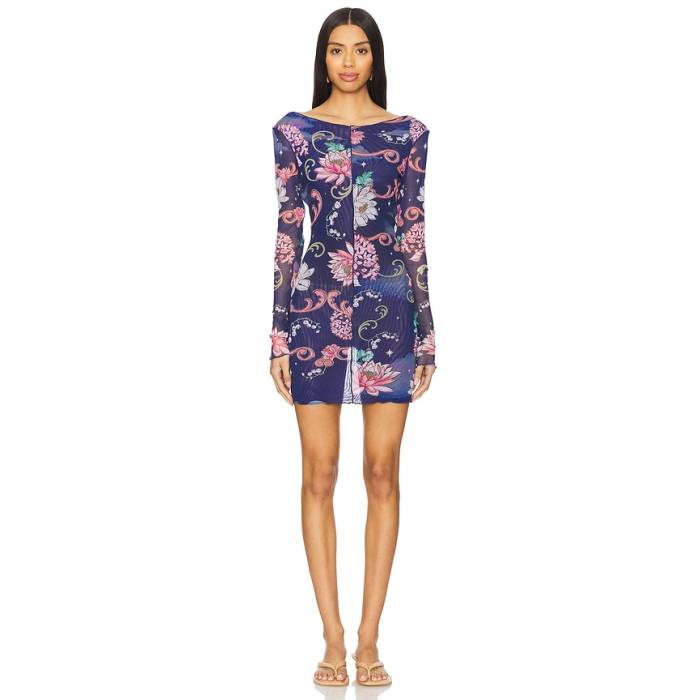 Agua Bendita 【 X Revolve Hadley Mini Dress Women Navy Multi 】 お召しもの レディース 紺色 米国海軍