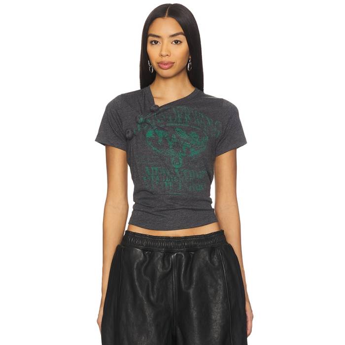 アレキサンダーワン Alexander Wang 【 Knotted Graphic T-Shirt Women Black 】 グラフィック プルオーバー レディース 黒いこと 黒いこと